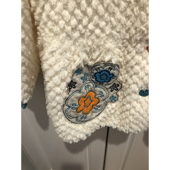 “Zaza Couture” Boutique Girls Sz 5 Crème Appliqué Jacket - Picture 6 of 6